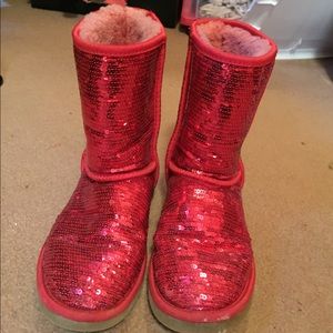 Red sparkly Uggs